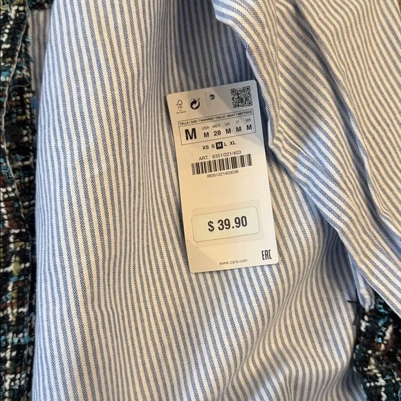 Zara Blue and White Striped Shirt - Picture 2 of 3